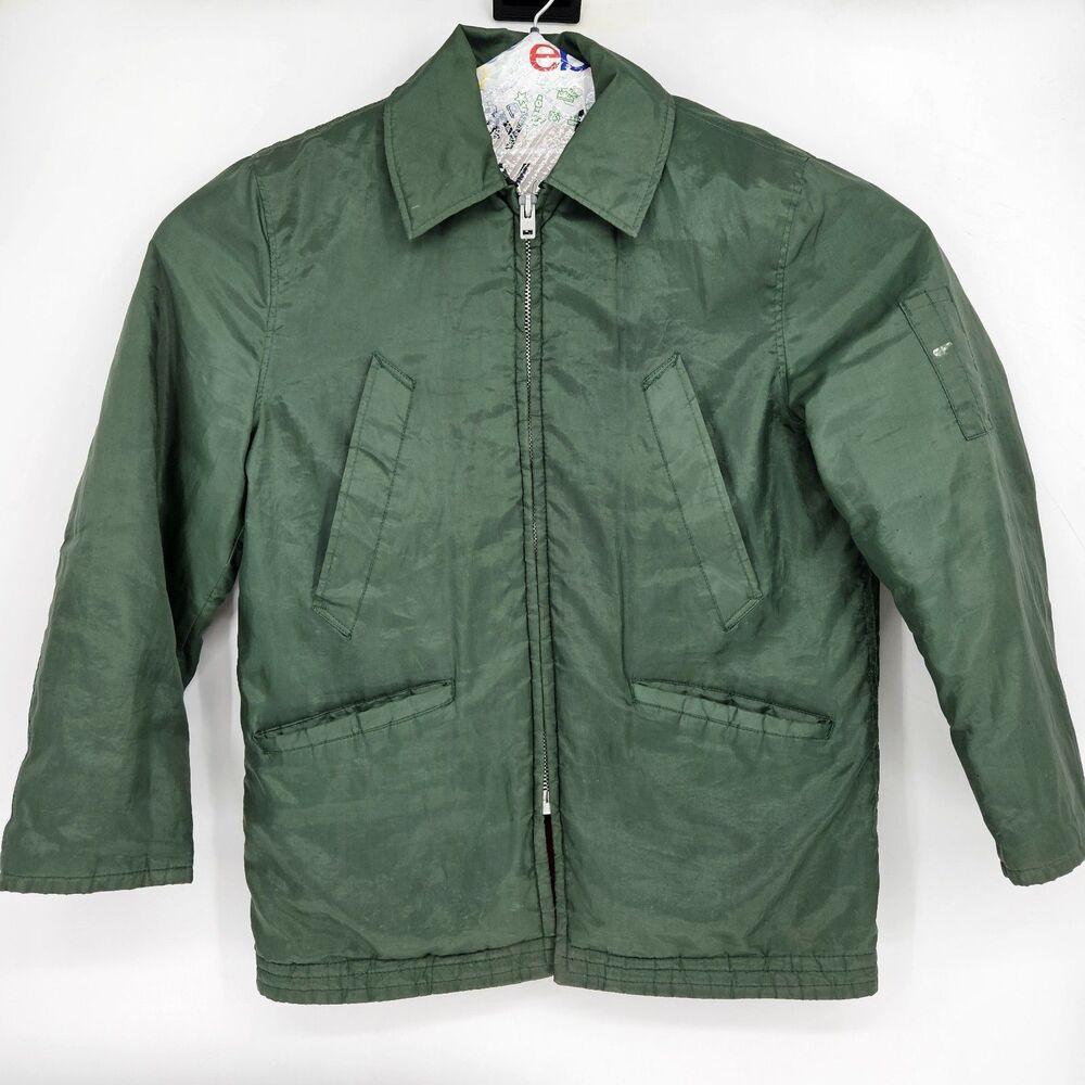 Vintage Golden Fleece Jacket Mens 40 Industrial Outerwear Olive Green Coat‎